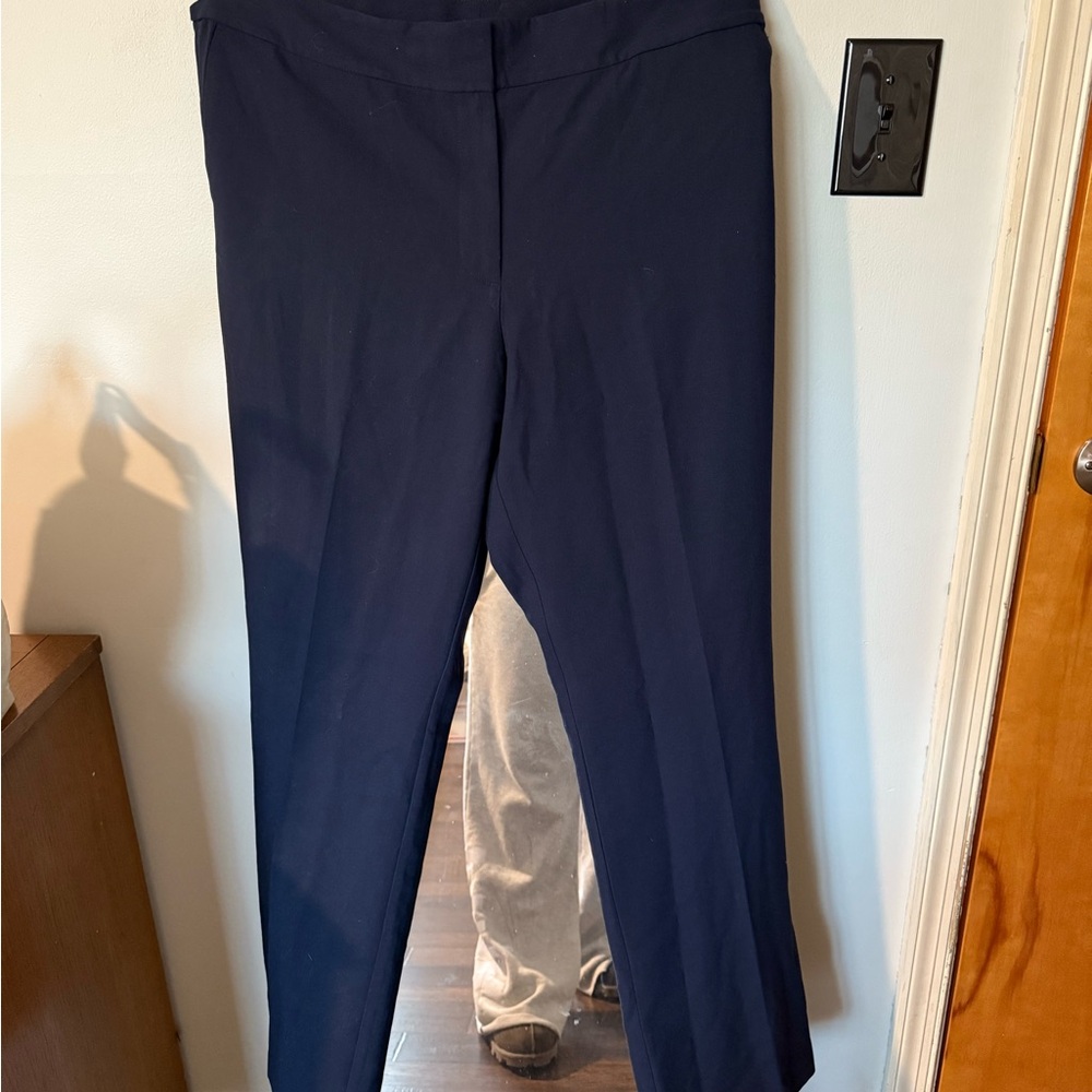Ann Taylor Elegant Navy Women's Straight leg Trouser Pants